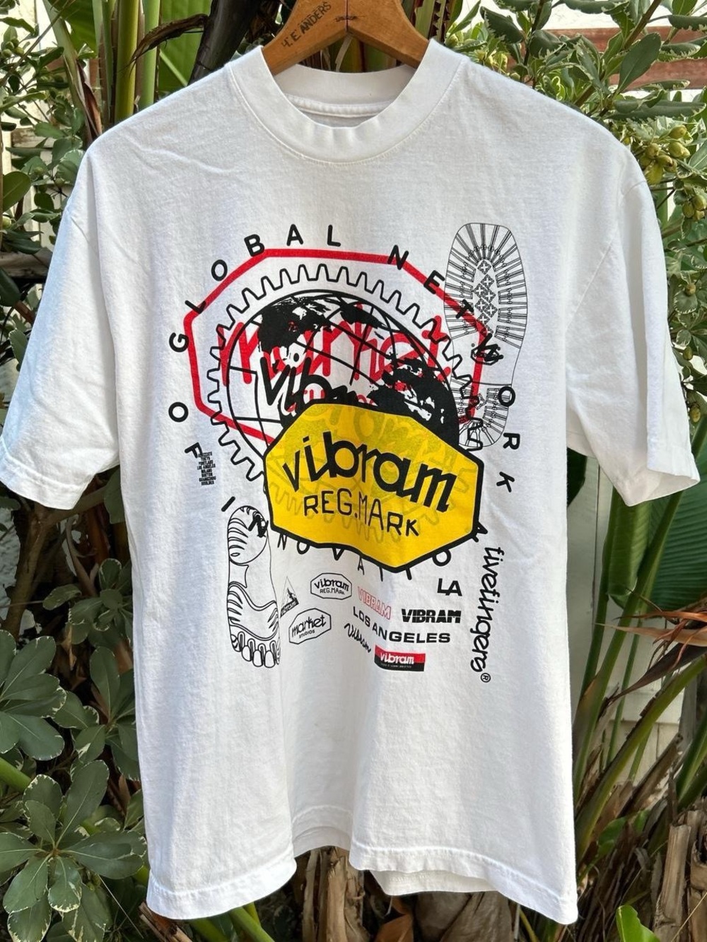 Market Studios x Vibram Reg.Mark Global Network Graphic T Shirt USA M